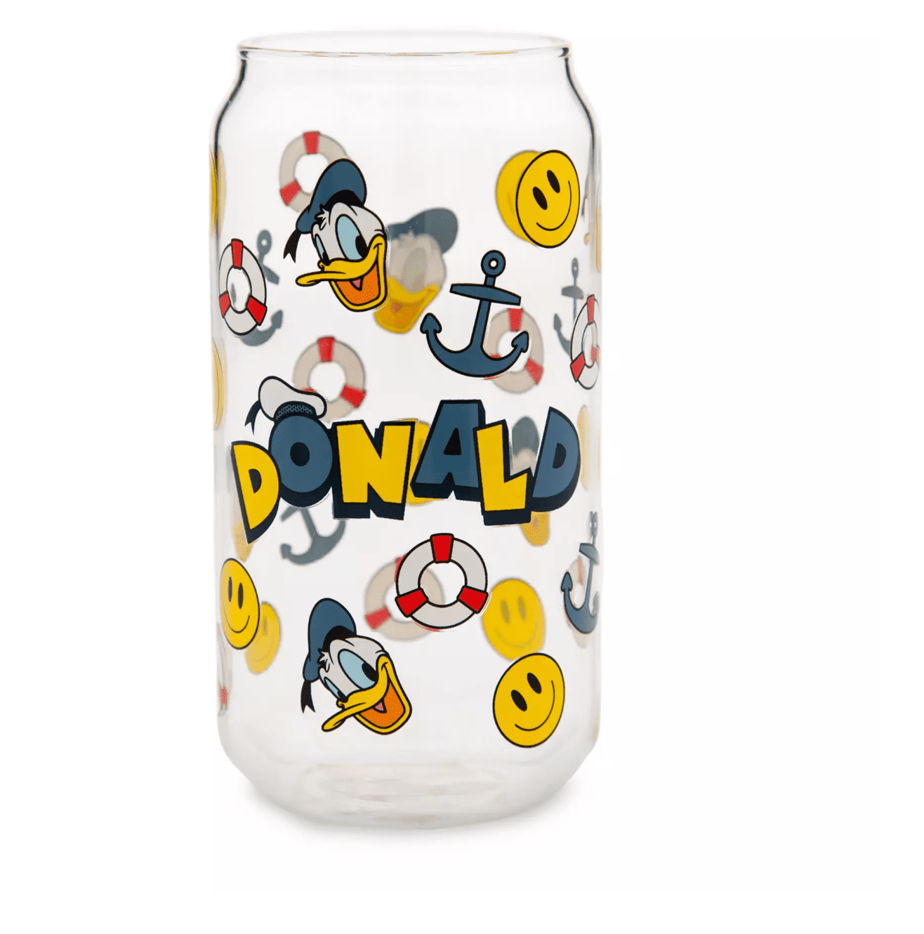 Disney Parks Donald Duck Smiley Icons Life Buoys and Anchors Glass New ...