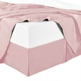 thumbnail image 1 of Bed Skirt 100% Cotton Solid 300TC, Split Corner, 15-Inch Tailored Drop Pleated Dust Ruffle-Queen - Blush, 1 of 2