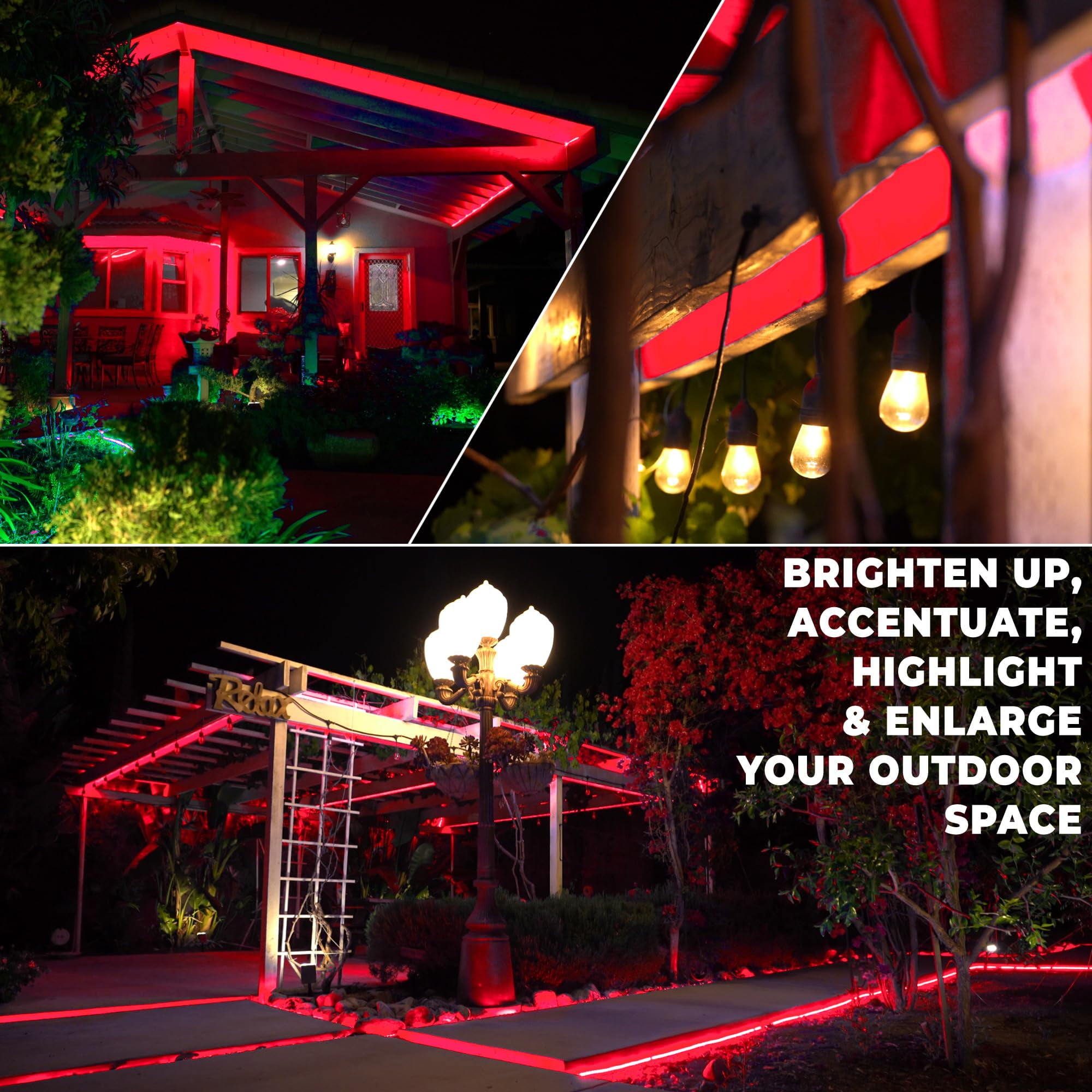 West Ivory 1143LEDs, 150ft Red LED Rope Light w/ 8 Mode, Connectable Outdoor Permanent Waterproof Accent Exterior Lighting, Safety Fuse, PVC Case, Holiday, Backyard Patio, Garden, Decorative