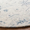 thumbnail image 3 of SAFAVIEH Micro-Loop Carl Floral Overdyed Wool Area Rug, Light Blue/Ivory, 5' x 5' Round, 3 of 5