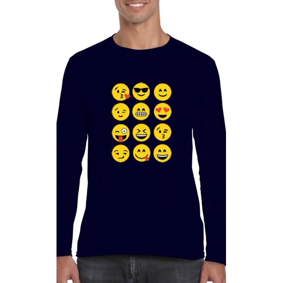 MmF - Mens Long Sleeve T-Shirts, up to Size 5XL - Emoji Group
