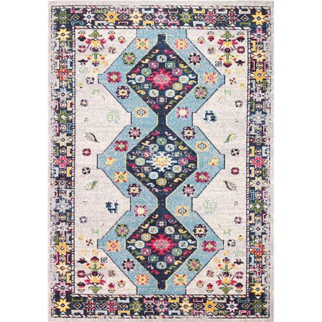 Bashian D113-IV-76X96-MH110 Dakota Collection Geometric Transitional Polypropylene Power Loom Area Rug, Ivory - 7 ft. 6 in. x 9 ft. 6 in.