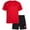 Red/Black, variant on Black Bear Active Boys Short Sets - 2 Piece Short Sleeve T-Shirt and Shorts Boys Athletic Set (8-18)