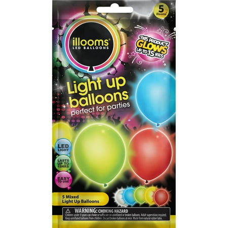 (2 Pack) illooms Mixed Color Light Up Balloons,