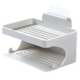 thumbnail image 1 of Agiferg Double Deck Soap Rack Bathroom Trace Free Viscose Soap Drip Rack No Perforation, 1 of 2