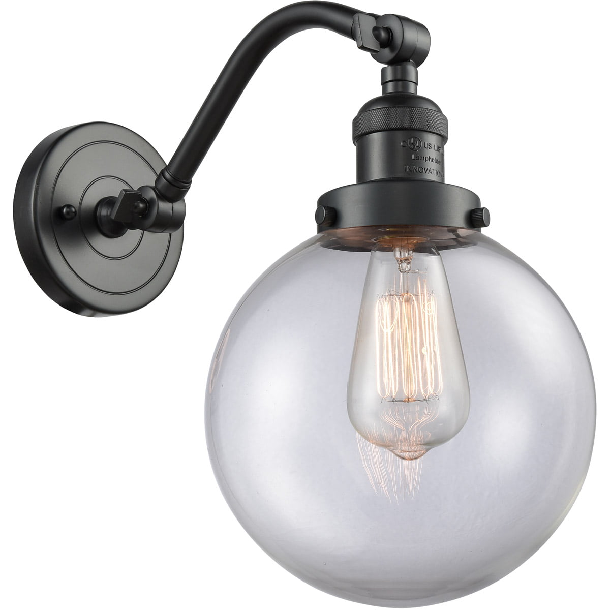 Phansthy Retro Industrial Wall Lights Vintage Wall Sconces with Globe Glass for 
