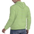 thumbnail image 6 of Wukai Green Gingham Print Men Hoodies Fleece Sweatshirts Long Sleeve Sweaters Pullover Fall Outfits Winter Clothes-XX-Large, 6 of 7