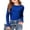 Blue, variant on Girls Long Sleeve Shirts size 6 Crewneck Stretchy Slim Fit Tops Ribbed Knit Casual Tee Shirt 3-14 Years