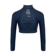 thumbnail image 5 of TSSOE 2-piece Lyrical Dance Outfits for Girls Sequined Long Sleeve T-shirt with Chiffon Skirt for Figure Skating Ballet Navy Blue 12, 5 of 7