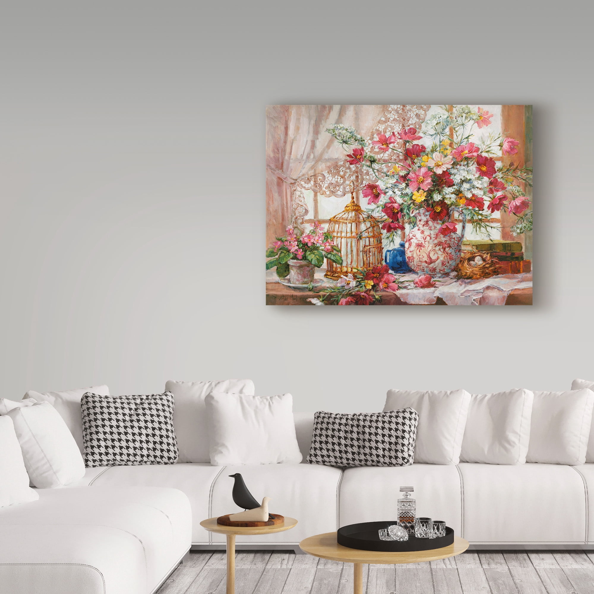 Trademark Fine Art 'Cosmos And Queen Annes Lace' Canvas Art by Barbara Mock