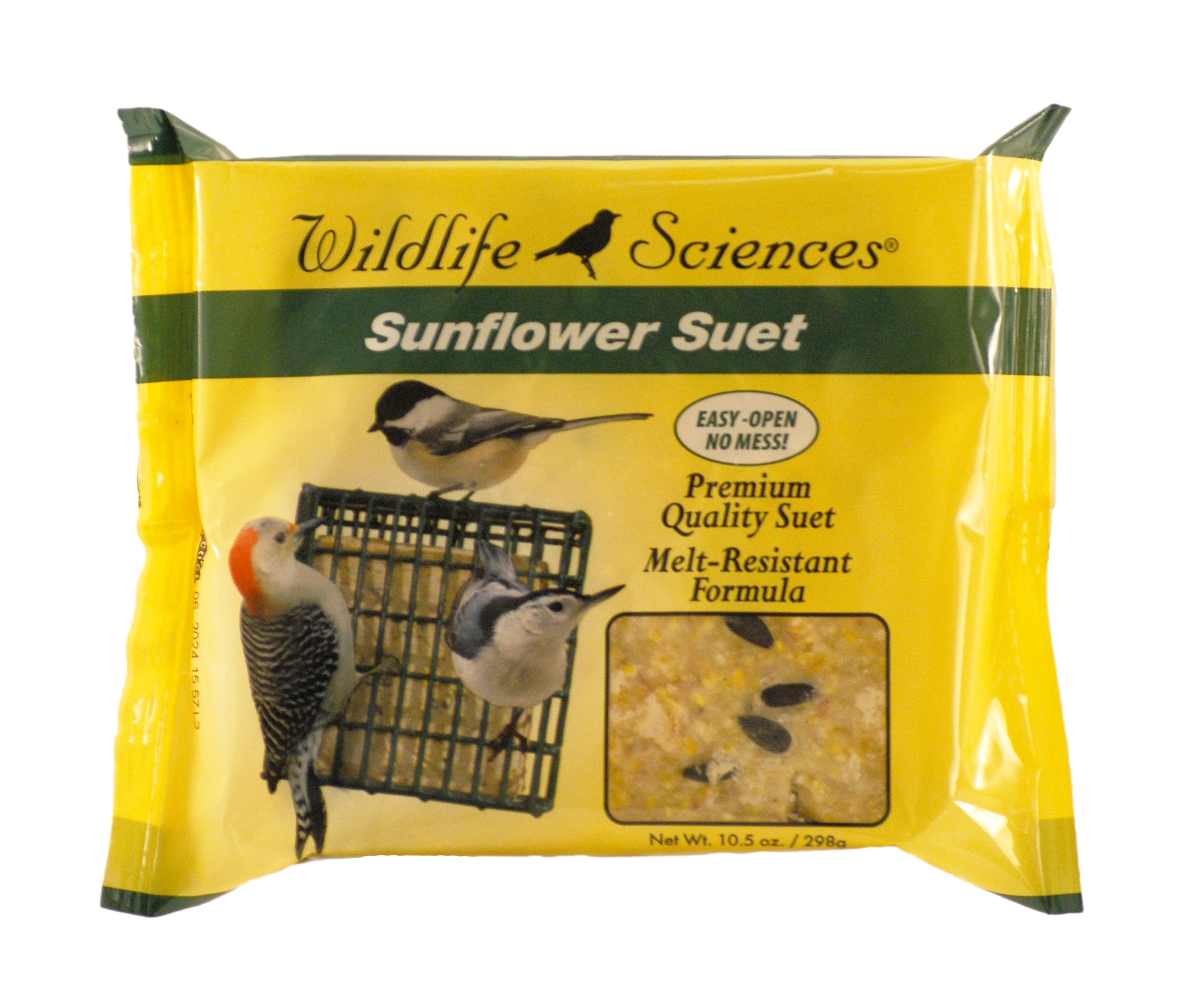 Wildlife Sciences Sunflower Suet Cake 12 Pack for Wild Birds