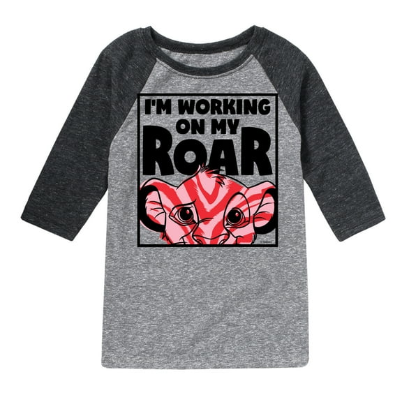 The Lion King - I'm Working on my Roar - Simba - Toddler & Youth Raglan Graphic T-Shirt