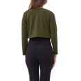 thumbnail image 3 of INSPIRAR CHIC Cárdigan Corto de Mujer con Mangas Largas y Cuello Redondo, Ligero, Color Verde Militar, 3 of 6