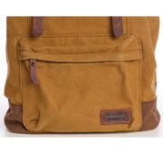 TimberWolf Vintage Daypack Backpack w/ Waxed Canvas, Laptop Compartment, Water-Resistant Lining, Leather Trim, Adjustable Straps & Front Zipper Pocket – The Daypack