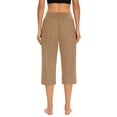 thumbnail image 4 of felwors Pull On Capris for Women Dressy Casual Stretch Lightweight Capri Elastic High Waist Lounge Pants 2026 Summer (Khaki, XL), 4 of 6