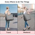 thumbnail image 5 of Black White Checkerboard Checkered Pattern Travel Tote Bags for Women Carry On,Large Weekender Bags for Women Travel,Multi Functional Duffle Bag for Work,Shopping,Sports, 5 of 5
