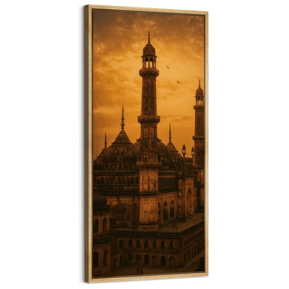 Large Framed Canvas Art for Living Room Wall Decor, Vintage Town Landscape Canvas Print for Bedroom Decoration - 60"x30" Natural Framed