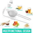 thumbnail image 2 of Fine Mesh Strainers for Kitchen, Stainless Steel Metal Hand Small Mini Sieve Strainer, Cocktail Strainer Tea Coffee Juice Strainer with Handle (3.15inch, Silver), 2 of 8