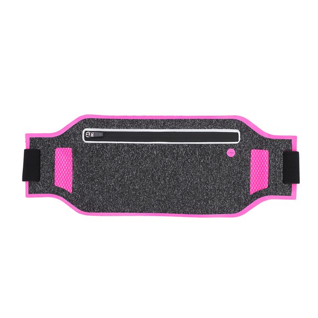 Riñonera deportiva para correr al aire libre, paquete multifuncional, bolsillo para llaves del teléfono (rosa roja)