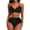 A_ Black, variant on Women's Twist Front Bikini Swimsuit Tummy Control Two Piece Bathing Suit Sexy High Waisted Triangle Bathing Suit Black XL