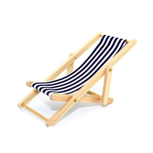 Pineapple PRETYZOOM Mini Wooden Beach Chair Mobile Phone Holder Longue Deck Chair Mini Furniture Accessories Dollhouse Accessories