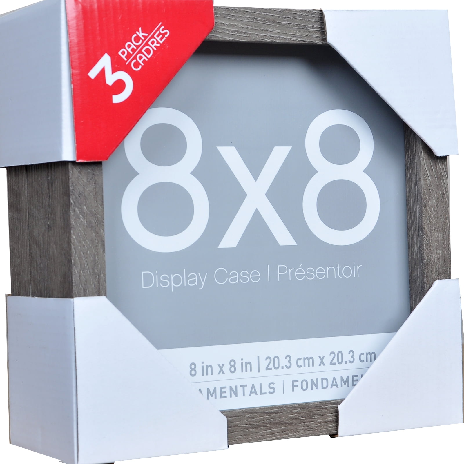 3 Pack Fundamentals 8" x 8" Gray Shadow Boxes by Studio Decor