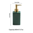 thumbnail image 3 of Retro Ceramic Square Lotion Dispenser, Hand Soap Dispenser, Refillable-Shampoo Dispenser, Bathroom Kitchen-green-360ml/16.7oz, 3 of 7