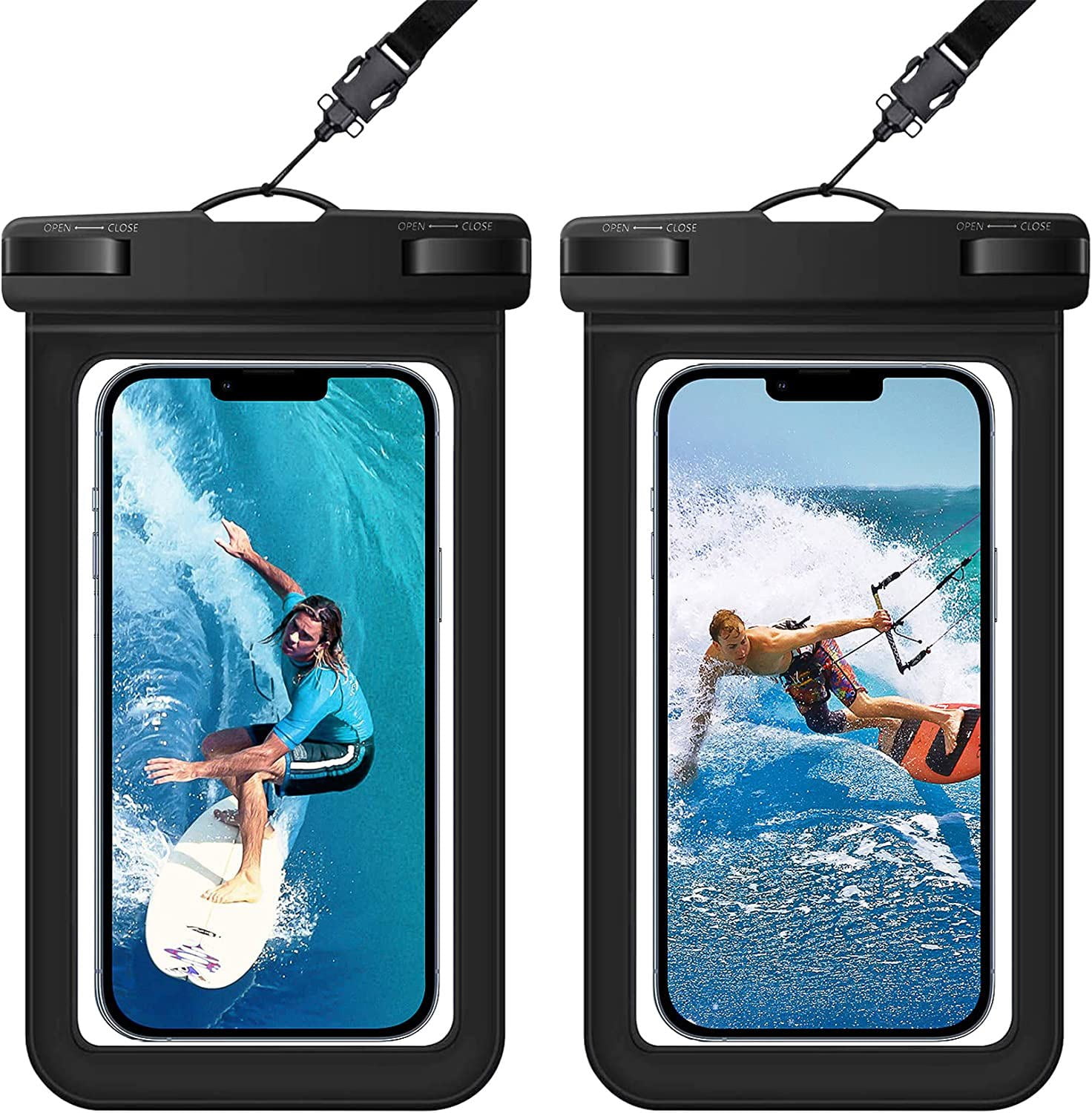 Universal Waterproof Case,Waterproof Phone Pouch Compatible for iPhone 12 Pro 11 Pro Max XS Max XR X 8 7 Samsung Galaxy s10/s9 Google Pixel 2 HTC Up to 7.0 IPX8 Cellphone Dry Bag 4 Pack 