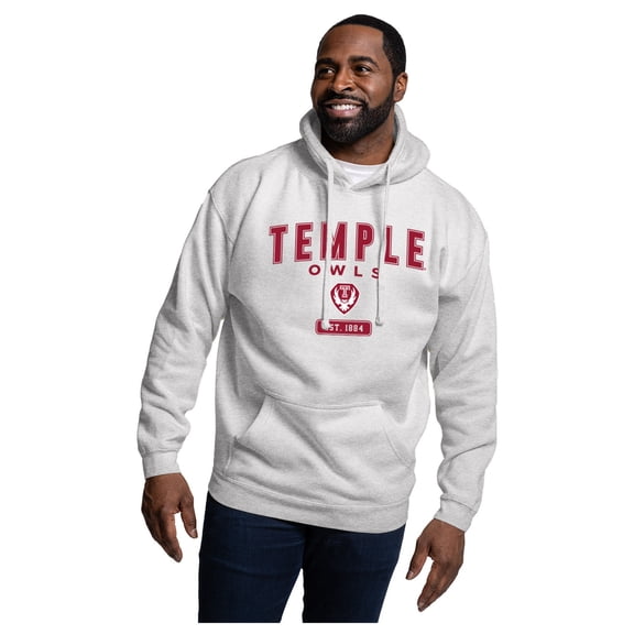 Men's League Collegiate Wear Heather Gray Temple Owls Essentials 2.0 Fleece Pullover Hoodie