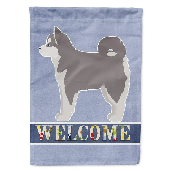 Carolines Treasures CK3768GF Pomsky 2 Welcome Flag Garden Size  Small multicolor
