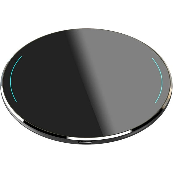 TEZZPOWER Wireless Charger Thin Aviation Aluminum Computer Numerical Control Technology Fast Charging Pad Black (NO Adapter)