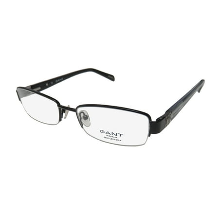 Crystal Hinge - New Gant Preble Womens/Ladies Designer Half-Rim Black / Glitter Gray Classy Contemporary With Crystals Frame Demo Lenses 51-17-135 Crystals Spring Hinges Eyeglasses/Eyewear
