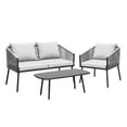 thumbnail image 5 of ModFusion 4-Seat Wicker Patio Furniture All-Weather Resistant Bistro Set with Cushions, Gray, 5 of 9