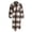 Coffee, variant on Women's Long Plaid Shacket Lapel Button Down Shirt Oversized Long Sleeve Flannel Jacket Side Pocket Knee Length Tartan Coat for Women
