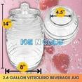 thumbnail image 3 of Aguas Frescas 2.6 Gallon Glass Juice Jug Container with Lid (10 Liters, 338 oz) | ICE N COLD, 3 of 6