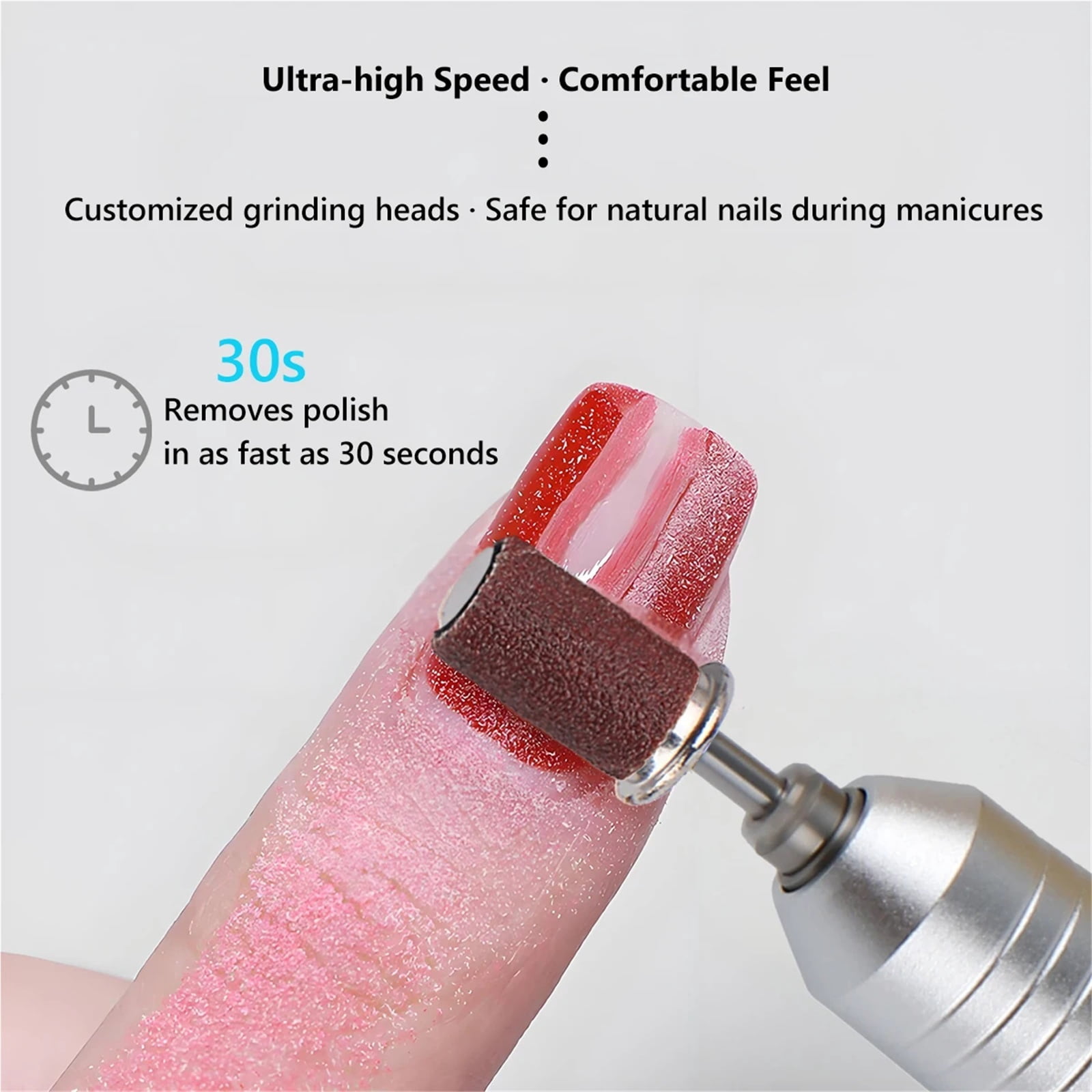 Electric Nail Drill File Professional, Rechargeable Nail Drill Machine Kit for Acrylic Gel Nails Polishing Removing
