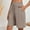 #3Khaki, variant on Byworldtasic Womens Shorts Women's Linen Summer Shorts Casual Bermuda Wide Leg Mid Length High Waisted Drawstring Short with Pocket