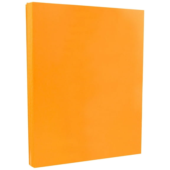 JAM Paper Bright Paper, 8.5x11, 24lb Orange, 100 per Pack
