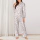 thumbnail image 2 of Balery Floral Conjunto de Pijama con Estampado para Mujer, Conjunto de Dos Piezas con Manga Larga, Ropa de Dormir Suave con Bolsillos, Pijamas Cómodos-Large, 2 of 7