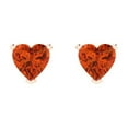 thumbnail image 3 of Clara Pucci 1.5 ct Brilliant Heart Cut Studs VVS1 Genuine Conflict free Red Zircon Solid 14K Pink Rose Gold Designer Everyday Earrings Push back, 3 of 5
