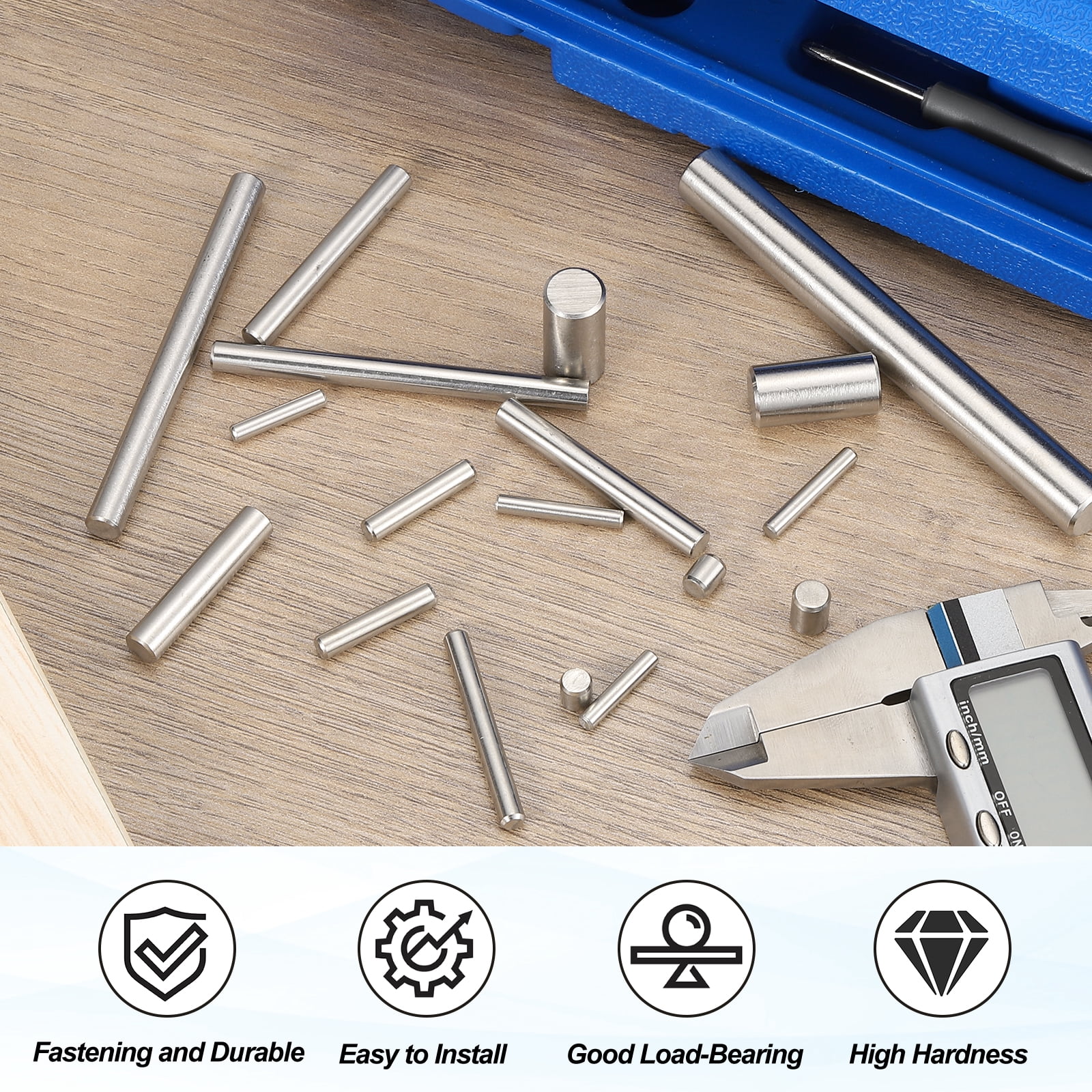 12 Pcs 8 x 75 mm 316 Stainless Steel Dowel Pins, Cylindrical Shelf Support Peg Pin, Silver Tone