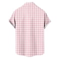 thumbnail image 5 of hoksml Men's Plaid Short Sleeve Camp Collar Button Down Shirts, Regular Fit Breathable Casual Tops for Beach Daily Vacation, 5 of 7