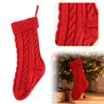 thumbnail image 2 of Christmas Stockings,Knitted Socks Christmas Decoration,Christmas Cable Knit Stocking,11.81 Inch Knitted Xmas Stocking,Christmas Party Fireplace Family Hanging Stocking Decorations,Red, 2 of 5