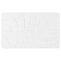 Unique Bargains Non Slip Bath Mat Geometry Bathroom Rug Absorbent Mat Microfiber Bath Rugs White 16" x 24"