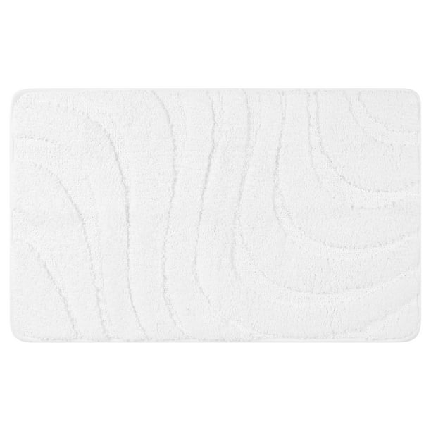 ALFOMBRAS DE BAÑO DE CHENILLE TEJIDAS REGULARES ANTIDESLIZANTES, MATS DE BAÑO LAVABLES, SUAVE MATE DE DUCHA PARA EL SUELO DEL BAÑO BLANCO 20" x 32"