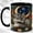 Black, variant on Sleeping Fox Coffee Mug, Woodland Night Mug, Ceramic 11 oz