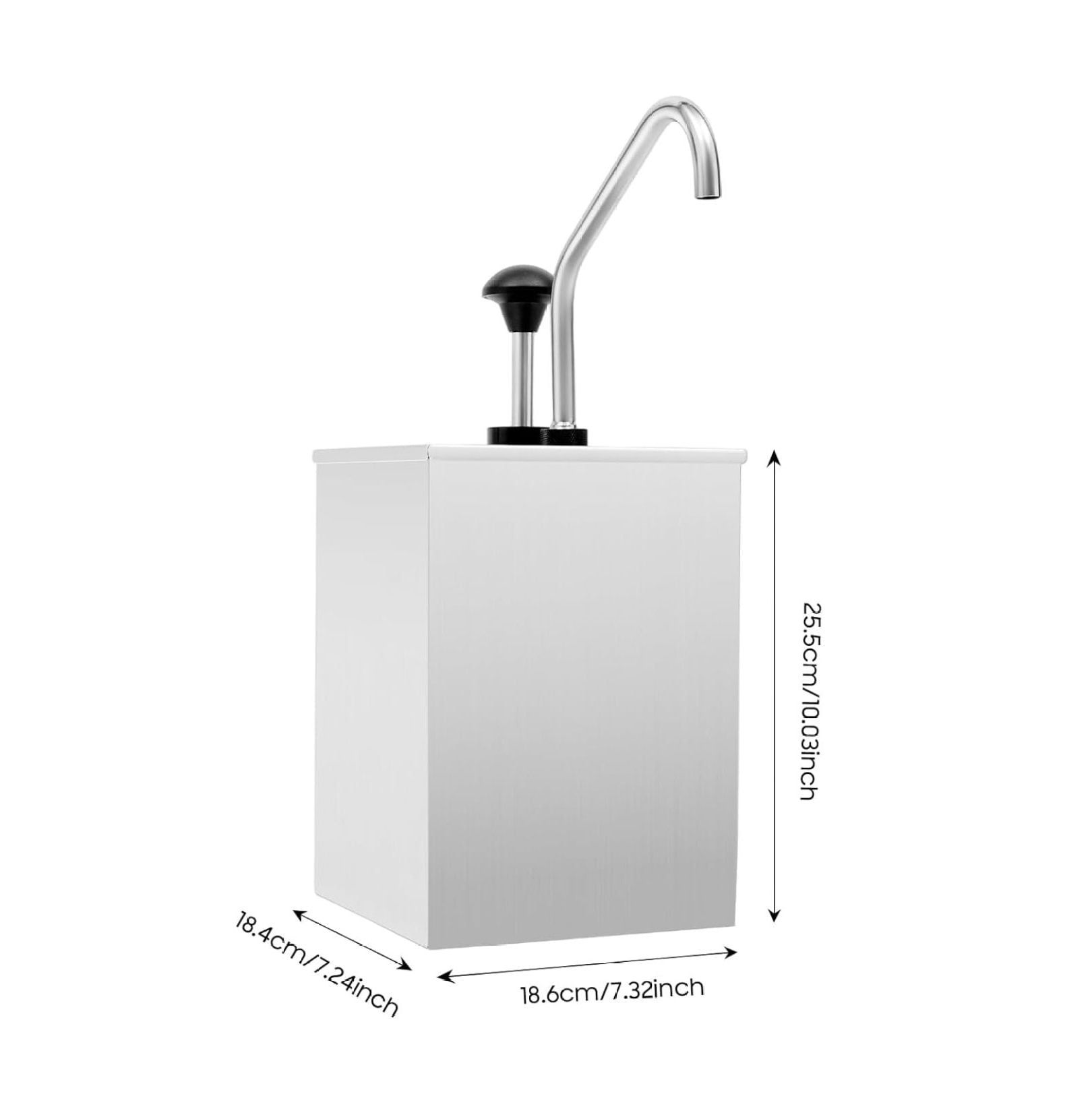 4.2Qt Sauce Dispenser Pump, 304 Stainless Steel Condiment Pump Station, Squeeze Condiment Dispenser for Ketchup Sauce Syrup Jam Salad Dressing for Home Kitchen Restaurant