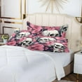 thumbnail image 7 of Coolnut Skull and Flowers Plush Pillow Case, Zippered Bed Pillow Pillowcases, Super Soft and Cozy Pillowcase Covers for Sleep Decor Giftsation - Queen Size 20x30in, 7 of 7