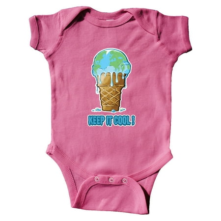 

Inktastic Keep It Cool Melting Earth Ice Cream Cone Gift Baby Boy or Baby Girl Bodysuit