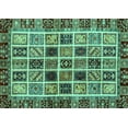 thumbnail image 1 of Ahgly Company Machine Washable Indoor Rectangle Abstract Turquoise Blue Modern Area Rugs, 7' x 10', 1 of 4